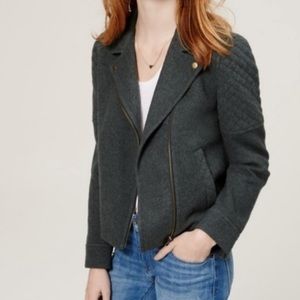 LOFT Quilted Grey Motto Jacket Moto